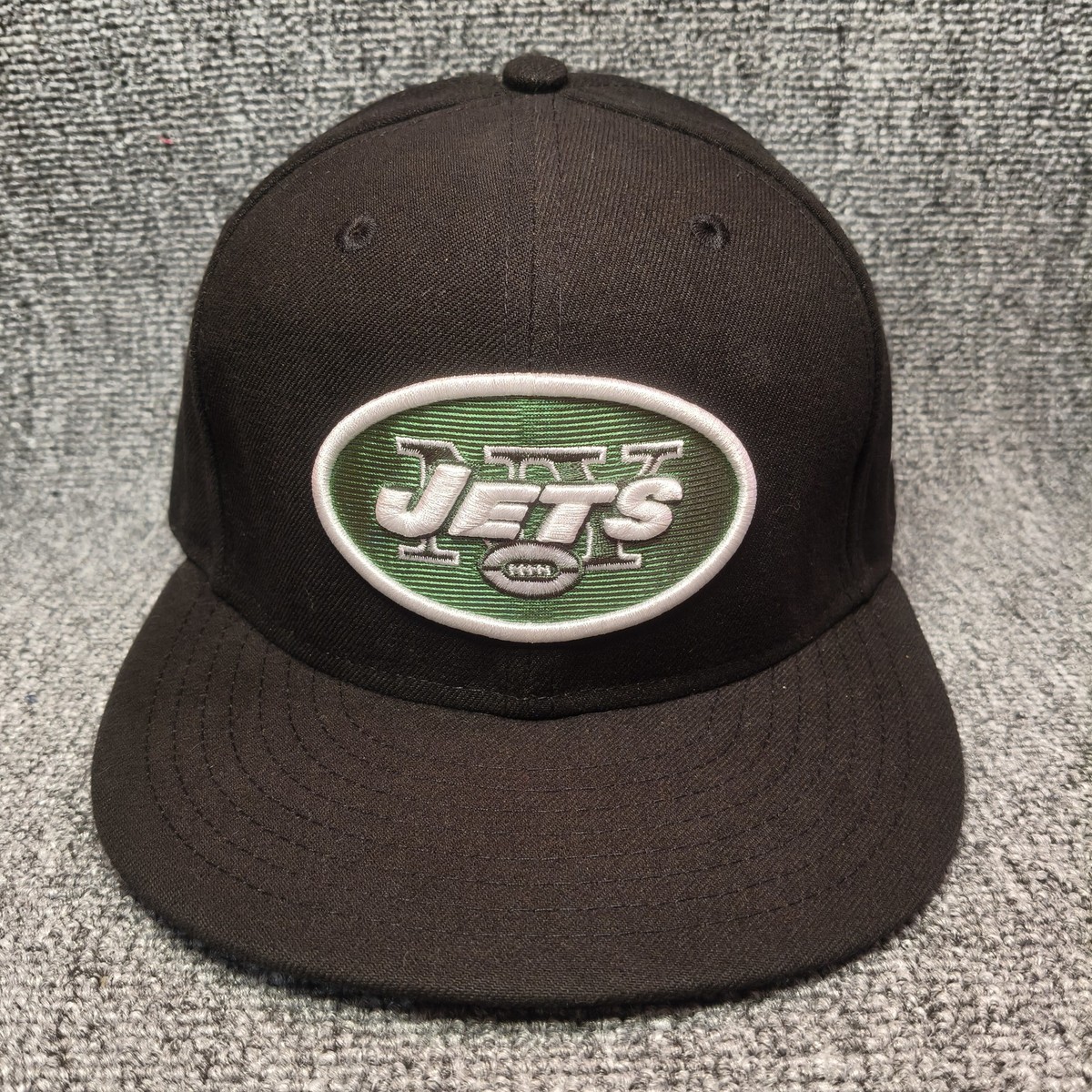 New Era New York Jets NFL Black Fitted Hat Cap Oval Logo