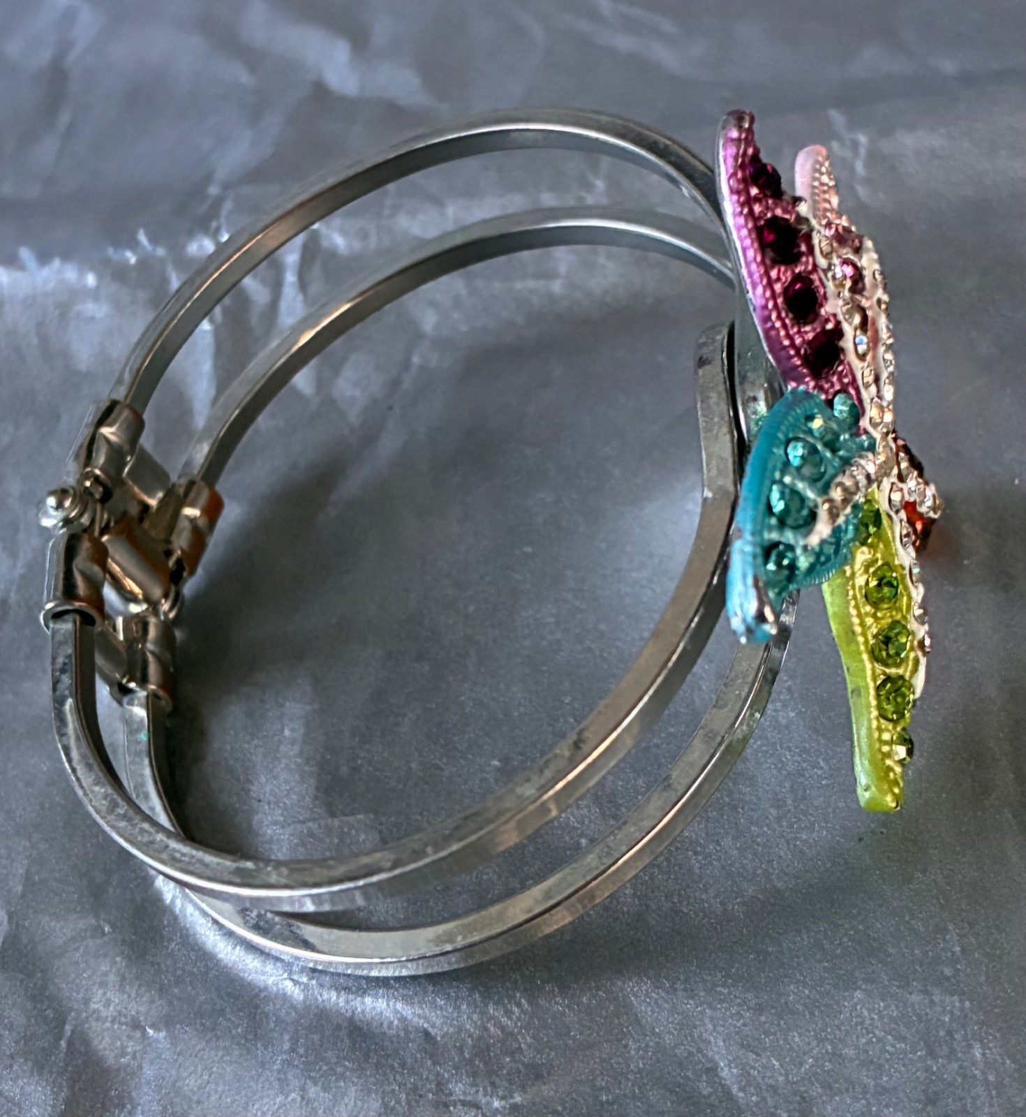 Multicolored Rhinestone Starfish Cuff Bracelet Oc… - image 18