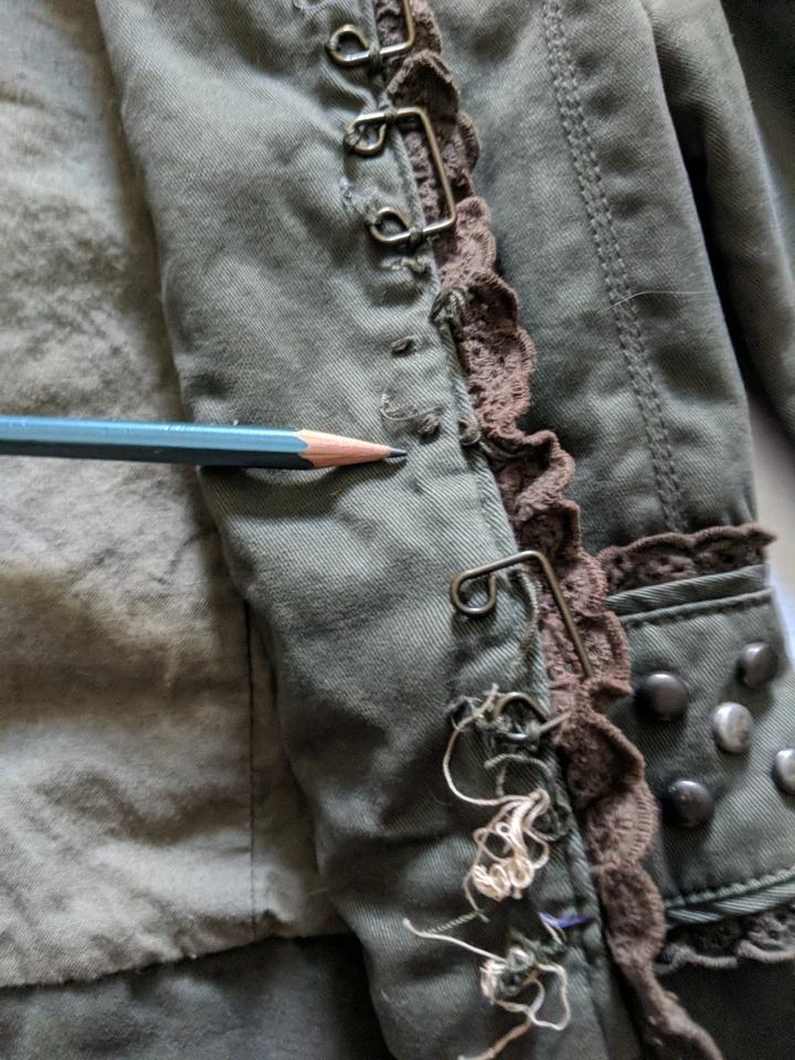 Miss Me Y2K Studded Picasso Women's Military Style Jacket Size S Dark Green - Image 4 of 4