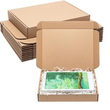 Wowxyz 12x9x2" Shipping Boxes 25 Pack Brown Corrugated Cardboard Mailer