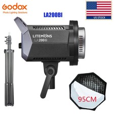 GODOX Litemons LA200Bi 230W Bi-Color LED Video Light 95cm Grid Softbox 2M Stand