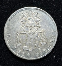 ** MEXICO  1870 O A  .E, ( OAXACA ST. )  PESO SILVER  **