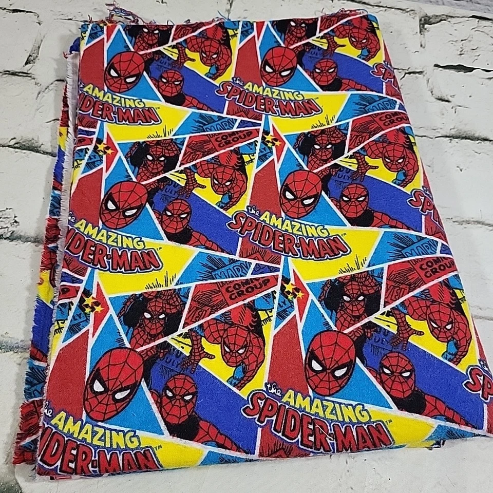Lote de 3 piezas de tela de franela Spider-Man - 1,5 años - 0,50 años - 0,25 años acolchado coser artesanías Foto 2 de 4
