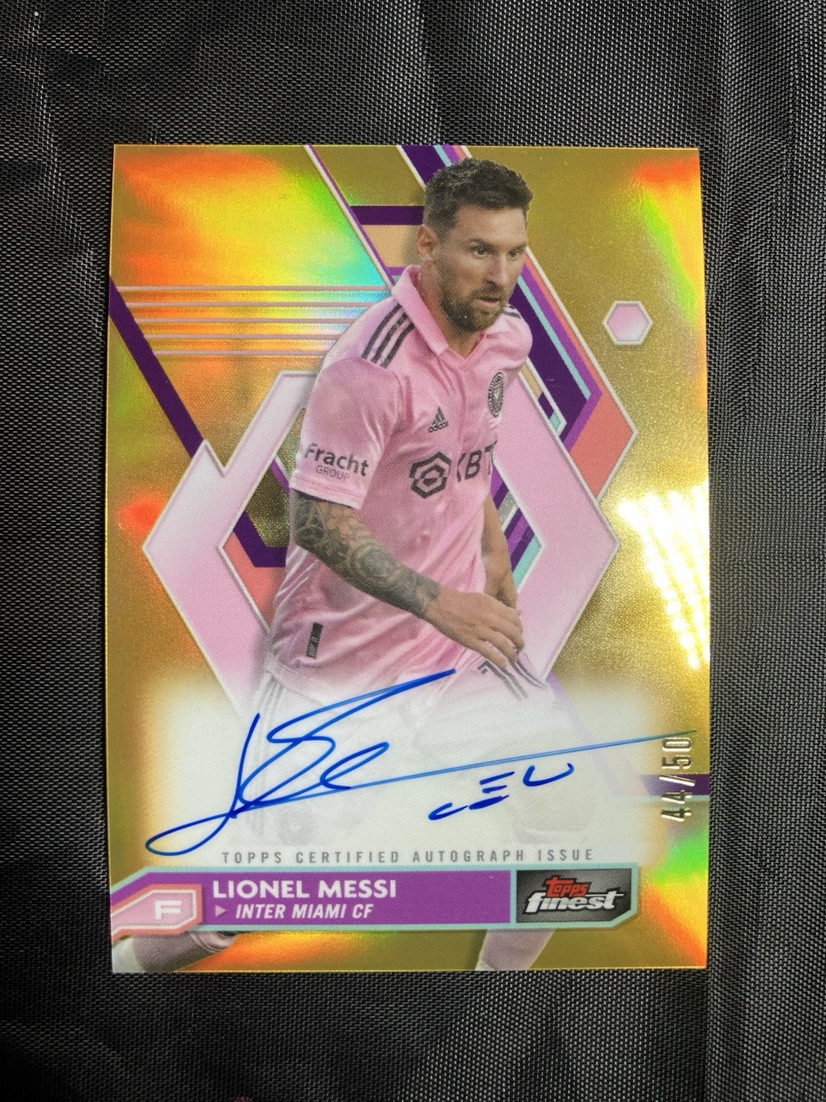 2023 Topps Finest MLS Lionel Messi Auto /50 Gold Refractor A-LM Inter Miami CF