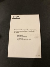 tdk mediactive registration card insert Only