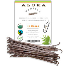Organic Madagascar Vanilla Beans - 10 Count Gourmet Pods for Baking Cooking