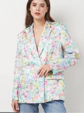 ZARA Floral Pastel Double-Breasted Blazer Jacket - Women's. Size M