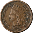 1870 Indian Cent Choice VF+ Great Eye Appeal Nice Strike