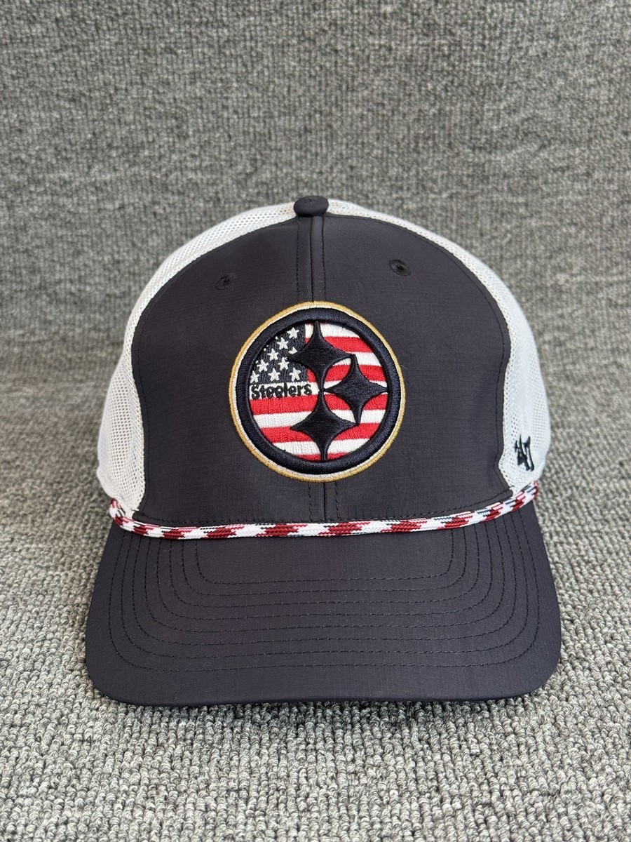 '47 Brand Pittsburgh Steelers Trucker Strapback Black White One Size Hat