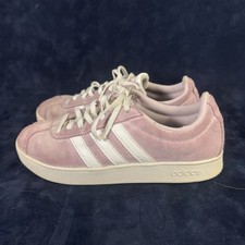 Adidas VL Court 2.0 Low Suede Trainers Aero Pink/White Size 6.5
