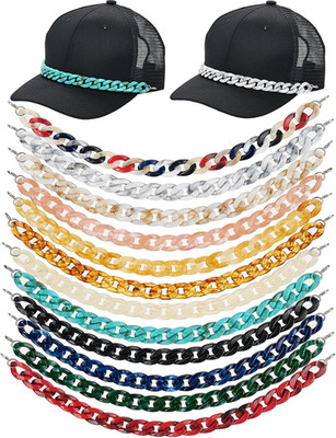12 Pcs Acrylic Hat Chains Charms for Trucker and Baseball Caps
