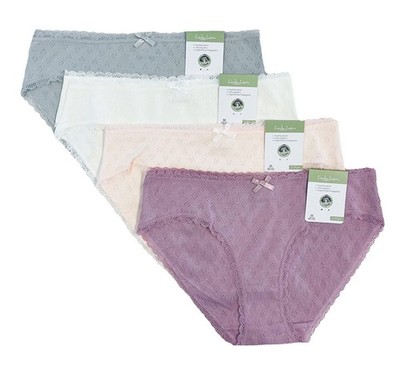 Linda Loom Damen 2-er Set Slip Uni 100% Baumwolle Ajourmuster S M L