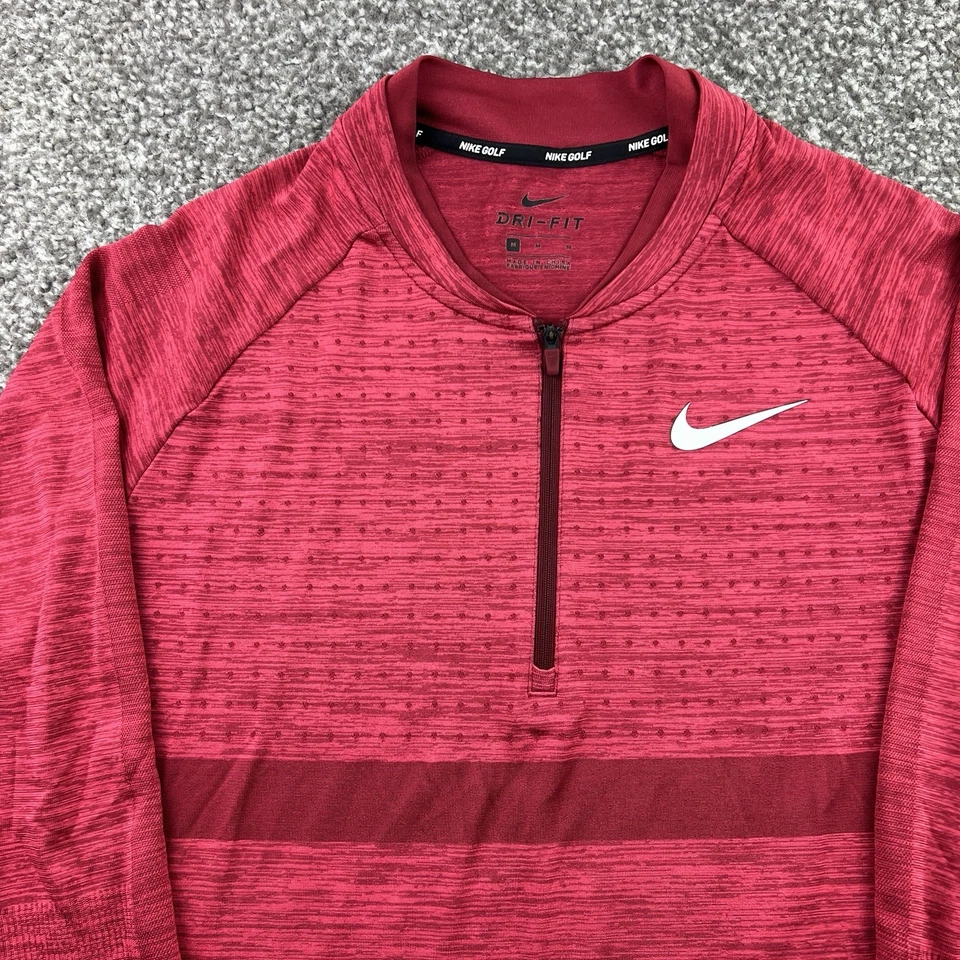 Suéter de Golf Nike Hombres Medio Rojo Edición Tour 1/4 Cuarto Cremallera Golf Performance Pro Foto 3 de 4