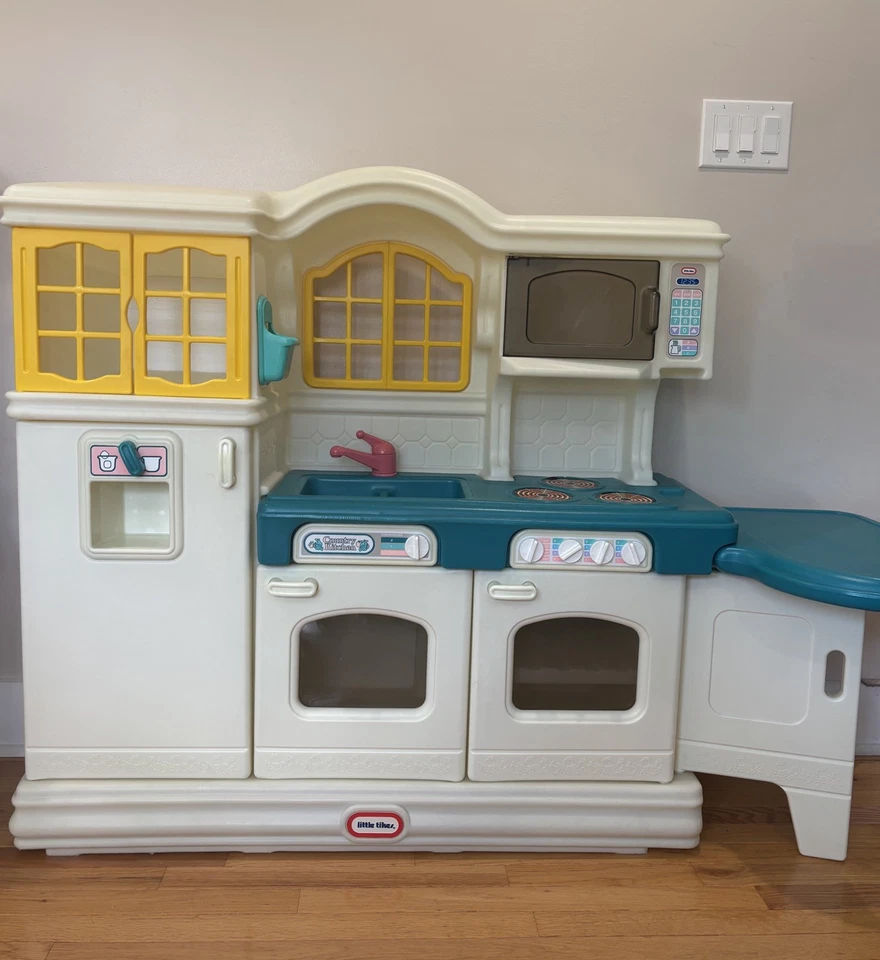 Little Tikes Country Kitchen Pretend Play Kitchen anos 90 vintage tamanho completo - Imagem 2 de 4