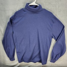 Vintage Wrangler Turtleneck Shirt Mens XL Navy Blue Paper Tag USA Made 80s 90s