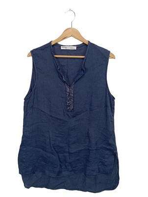 OTTOD AME ärmellose Bluse Damen Bluse Gr. DE 40 blau Casual-Look