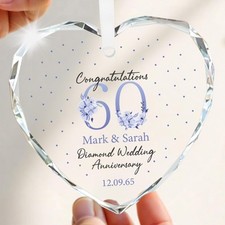 Personalised 60th Diamond Wedding Anniversary Gifts Mum Dad Couple With Gift Bag