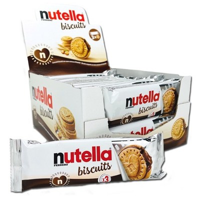 (13,41 /1kg) Ferrero Nutella Biscuits 3er, Nussnugatcreme, 28 Riegel je 41,4g