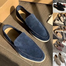 New Loafers Suede Leather Slip-on Summer Casual Flat Shoes Classy Suit Wedding