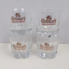 Glenmark Finest Scotch Whisky Rocks Glasses Set of 4 Heavy Base Vintage Barware