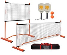 Zdgao Small Pickleball Net Set - 4FT/10FT Dink Rebounder Net with 2 Paddles ...