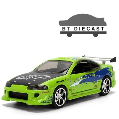 JADA FAST & FURIOUS BRIAN'S MITSUBISHI ECLIPSE 1/32 DAMAGED VERSION GREEN 36356