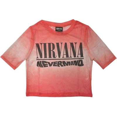 Ladies Nirvana Nevermind Logo Mesh Crop Top officiel Femmes Dames T-shirt - Photo 1/4