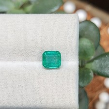 0.80 Cts Natural Zambia Emerald Asscher Cut 6x5.5 MM Loose Gemstone For Jewelry