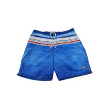 Tommy Bahama Men's Swim Trunks XL Blue Striped Board Shorts Lined 9" Inseam