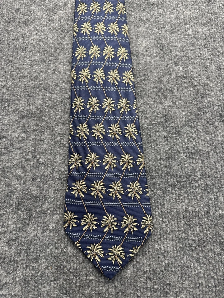 Corbata Tropicals by Tango Azul Palmeras Seda Hombre Corbata Geométrica Foto 2 de 4