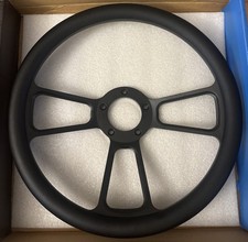 Forever Sharp 14 Billet Steering Wheel Black Muscle Half Wrap 5 Hole