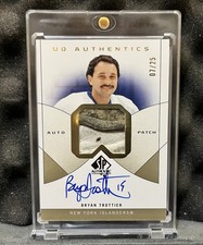 Bryan Trottier UD Authenticated Game Used Glove Patch Auto /25 HOF Islanders