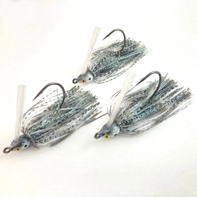 BIG RIVER BAITS 3-Pack 3/8-oz. Hand-Tied Green Gizzard Swim Jigs with FREE SHIPPING!