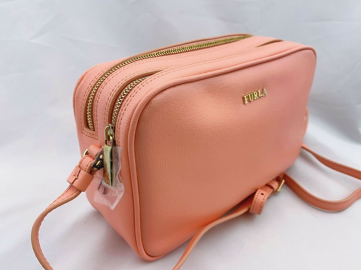 NWT FURLA Lilli Saffiano Leather Crossbody Double Zip Pouch NWT FURLA Lilli Saffiano Leather Crossbody Double Zip Pouch