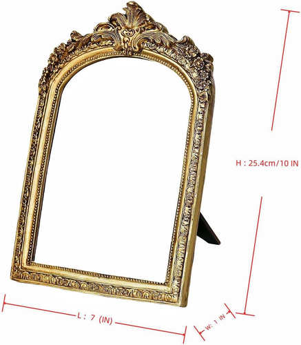 Small Gold Vintage Vanity Desk Makeup Mirror Antique Decorative Wall Mirror,Resi - Picture 8 of 12
