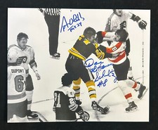 DAVE SCHULTZ TERRY O'REILLY Signed Autographed 8x10 Hockey Photo Flyers Bruins