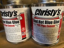  2 PACK Christy's Red Hot Blue Glue PVC Cement - Medium Body, Very Fast Set