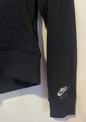 Nike Air Girl's XL Cropped Hoodie Black with Embroidered AIR & Swoosh NWT $55 - Picture 4 of 4