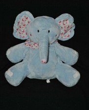 Peluche doudou Arthur t l'éléphant LILLIPUTIENS bleu grelot 30 cm assis TTBE