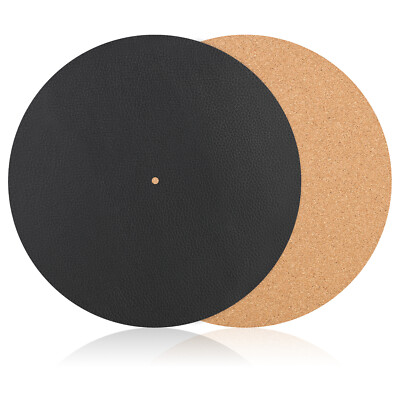 12 Inch Turntable Mat Vinyl Platter Mat Cork Silicone Leather Anti Slip LP