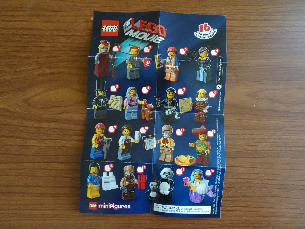 LEGO Minifigures Poster/Checklist Series 14 OR LEGO Movie NO