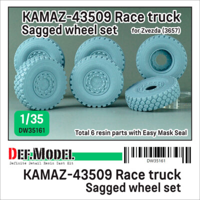 DEF Model 1/35 KAMAZ-43509 Race Truck Sagged Wheel set for Zvezda #3657
