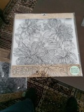 IOD Decor Stamp Set CHRYSANTHEMUMS, Iron Orchid Designs, New in Pkg