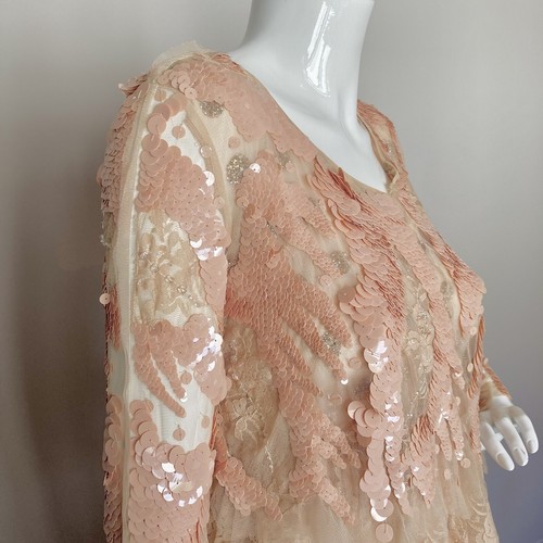 MEADHAM KIRCHOFF For TOPSHOP Peach Embellished Layered Dress UK 8 VGC RP £250 - Picture 2 of 12