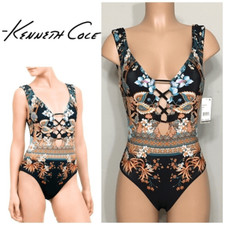 Kenneth Cole floral swimsuit. Small. Retails 129