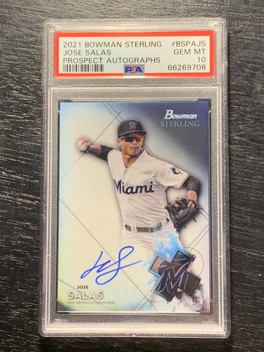 2021 Bowman Sterling JOSE SALAS Prospect Auto PSA 10 MARLINS #BSPA-JS GEM MT 2