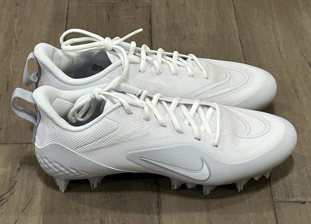 Size 13 Men’s Nike Alpha Huarache 8 Pro Lacrosse Cleats White LAX CW4439-110