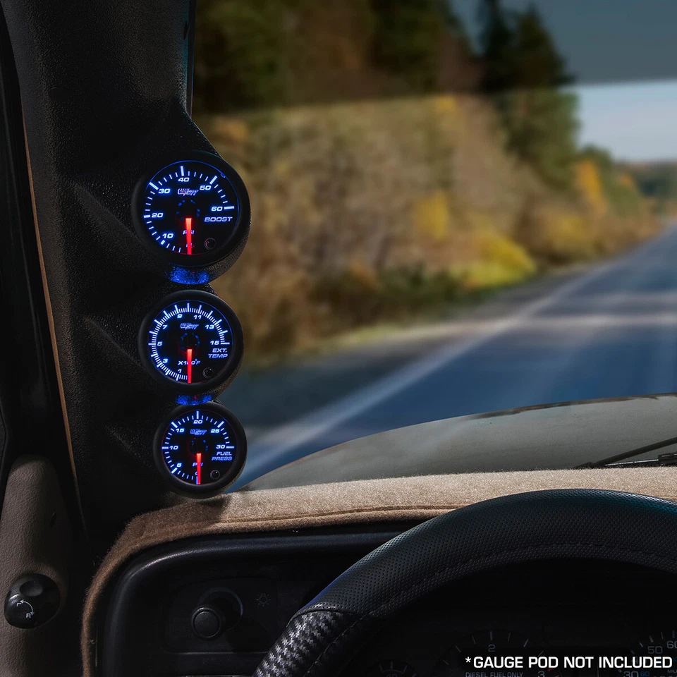 Tinted 7 Color Diesel Gauge Set - Boost, Pyrometer EGT, 30 Fuel Pressure Gauges - Image 2 of 4