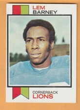 Lem Barney Detroit Lions 1973 Topps #370 HOF Jackson State