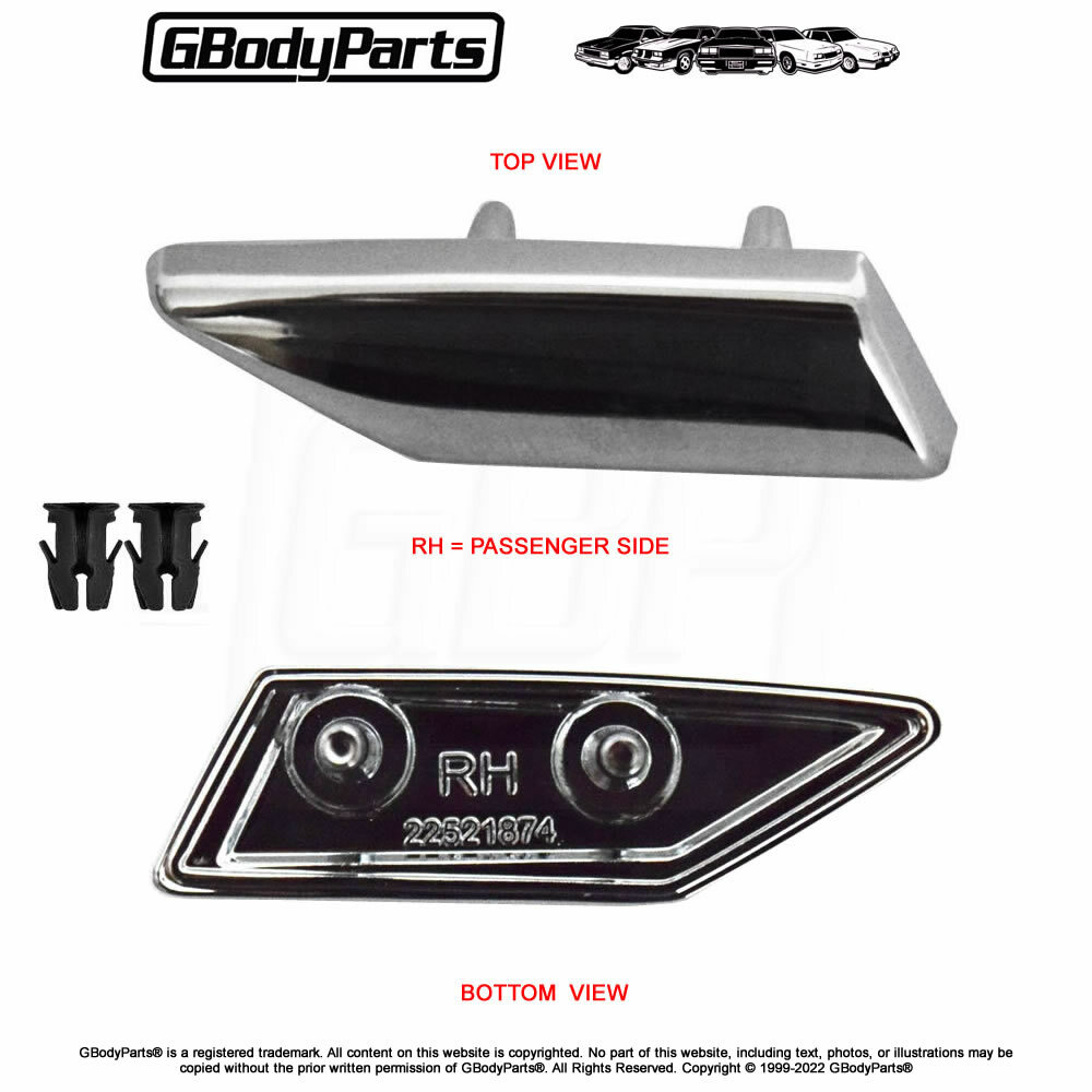 cutlassページ 81-88 Cutlass Top of Fender Hood Trim Extension Chrome Trim